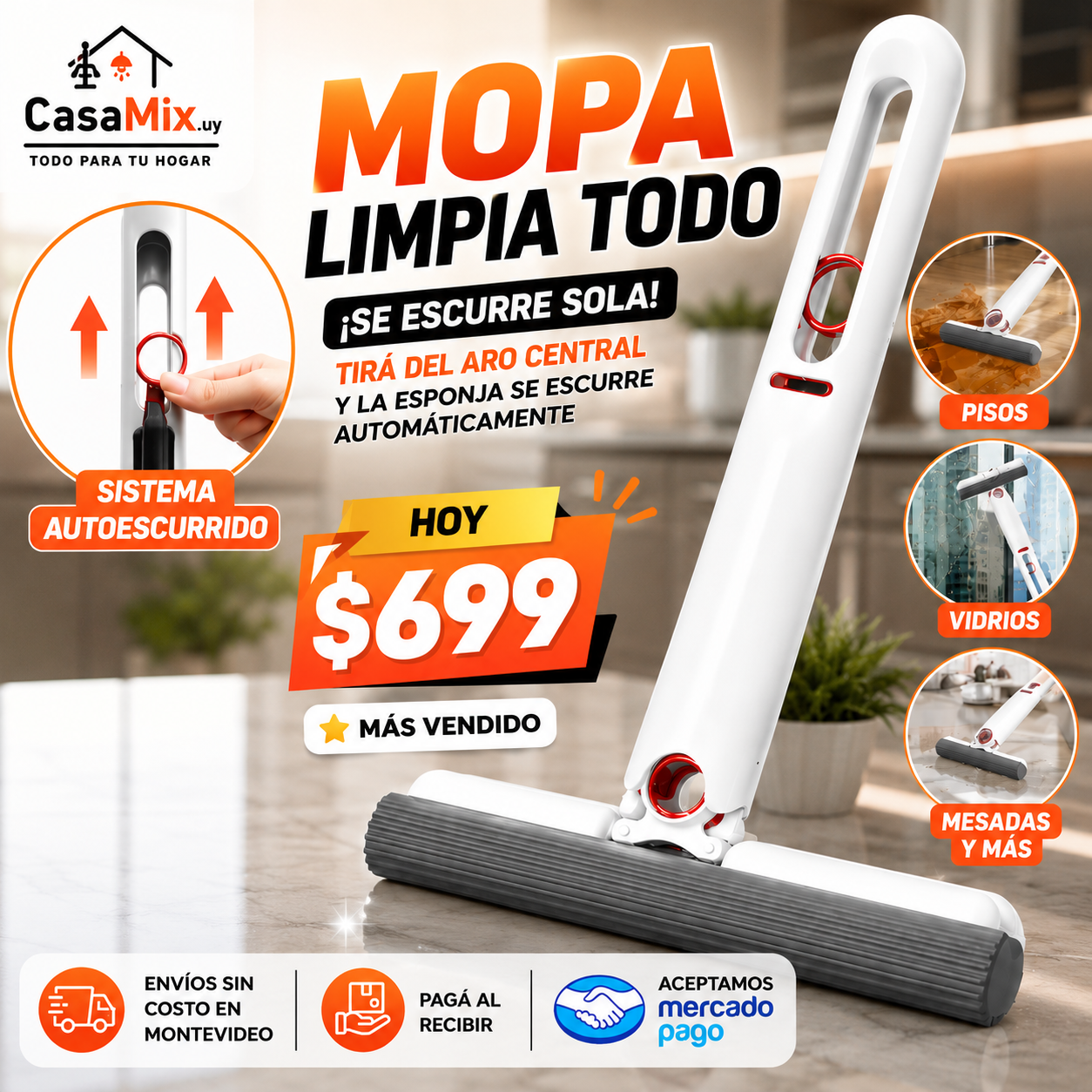Mopa autoescurrido de mano.