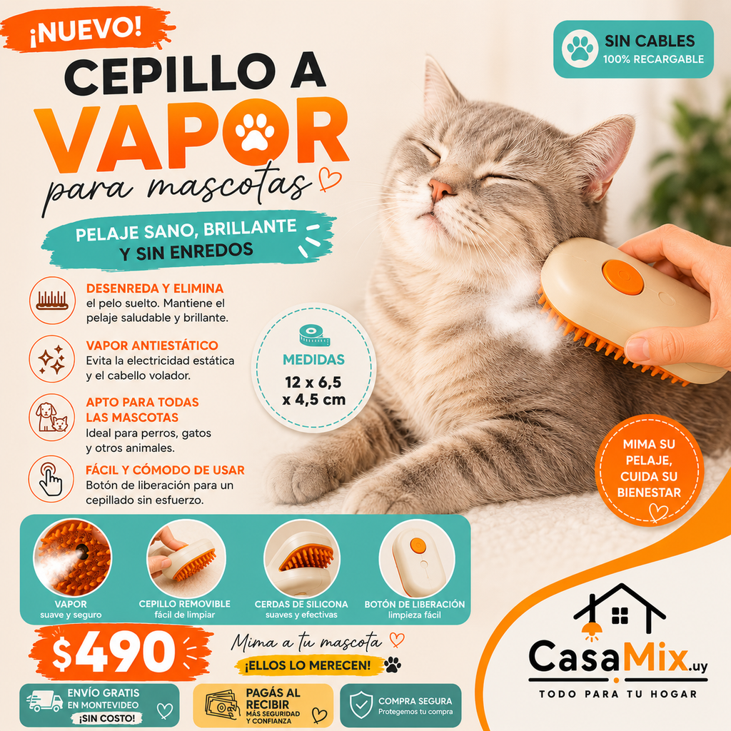 Cepillo a Vapor para Mascotas