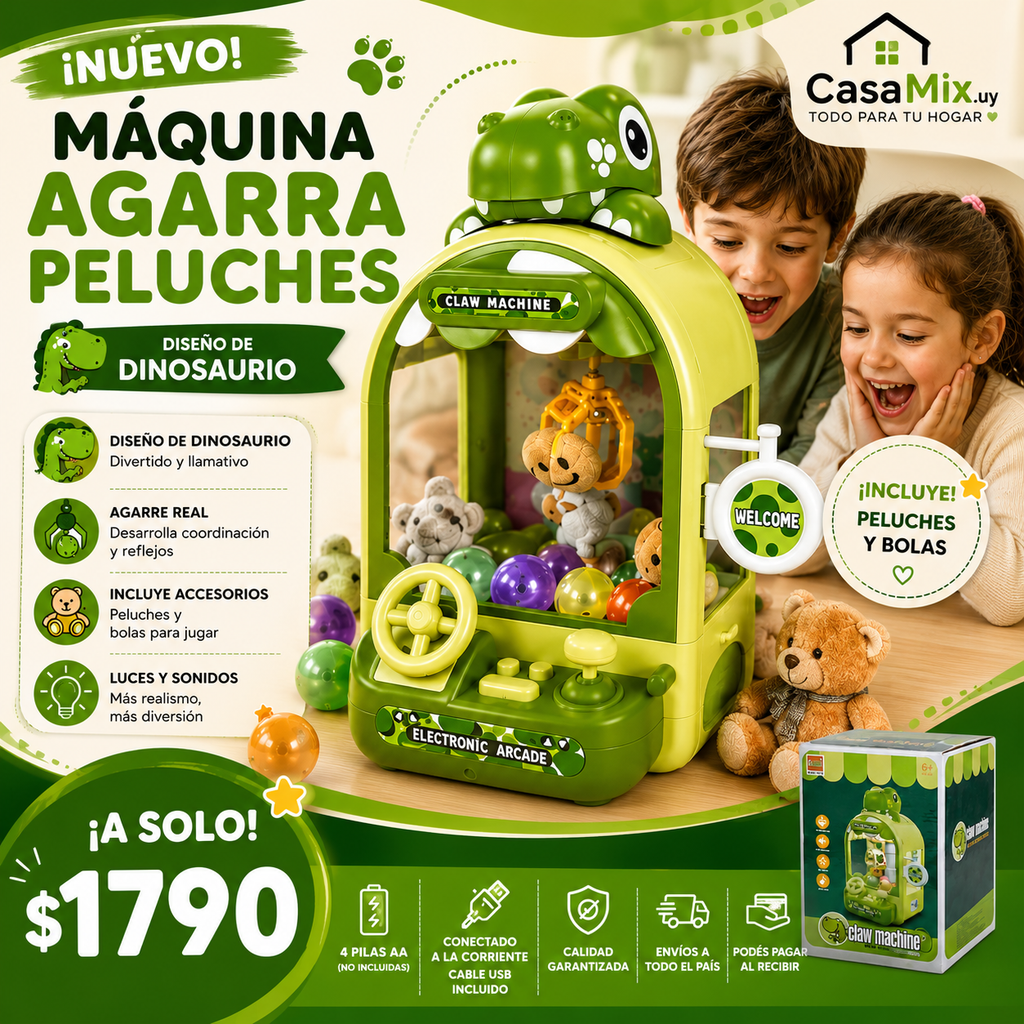 Máquina agarra peluches.